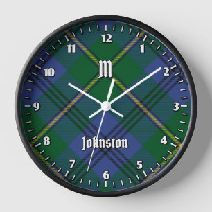Clan Johnston Tartan Large Clock