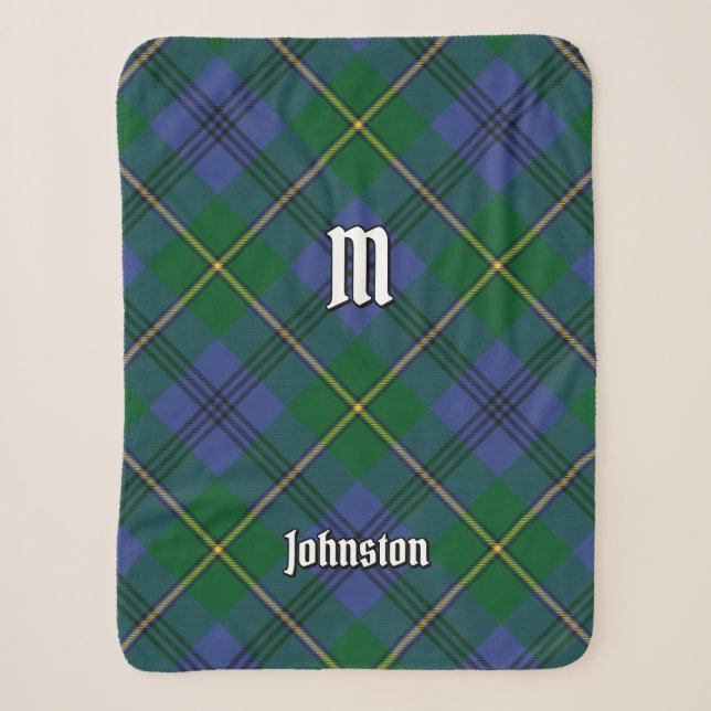 Clan Johnston Tartan Sherpa Blanket (Front)