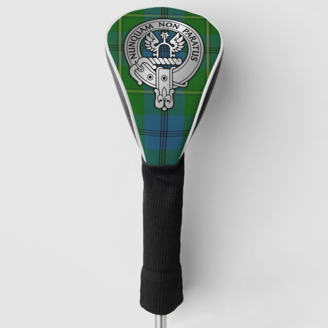 Clan Johnstone Crest & Tartan Golf Head Cover (Front)