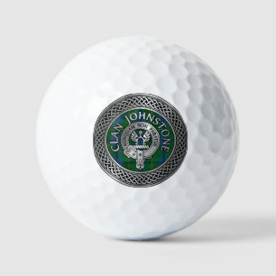 Clan Johnstone Crest & Tartan Knot Golf Balls