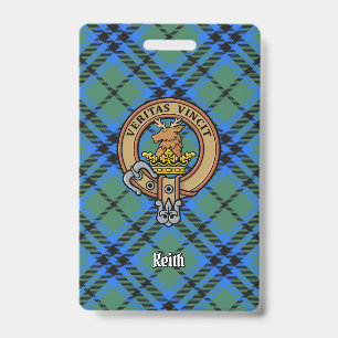Clan Keith Crest over Tartan Badge