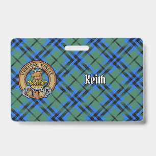 Clan Keith Crest over Tartan Badge