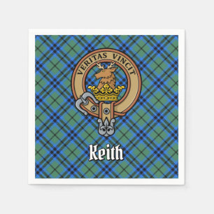 Clan Keith Crest over Tartan Napkin