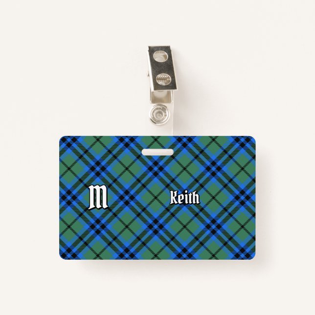 Clan Keith Tartan Badge (Front with Clip)