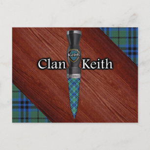 Clan Keith Tartan Sgian Dubh Blade Postcard
