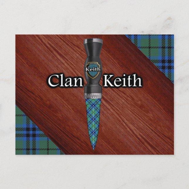 Clan Keith Tartan Sgian Dubh Blade Postcard (Front)