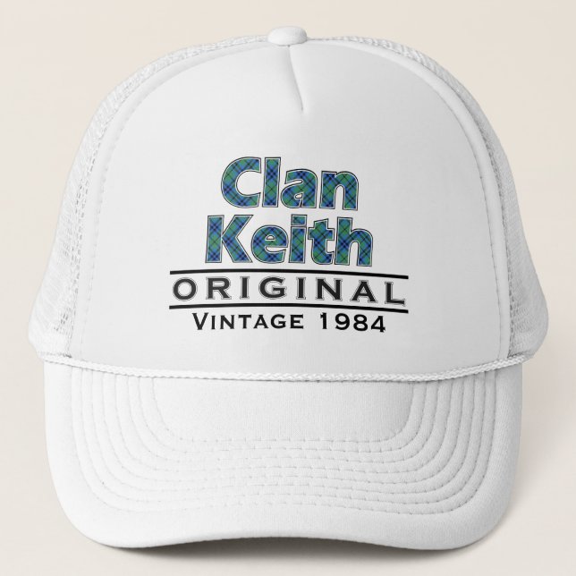 Clan Keith Vintage Customize Your Birthyear Trucker Hat (Front)