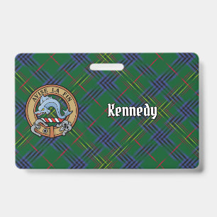 Clan Kennedy Crest over Tartan Badge