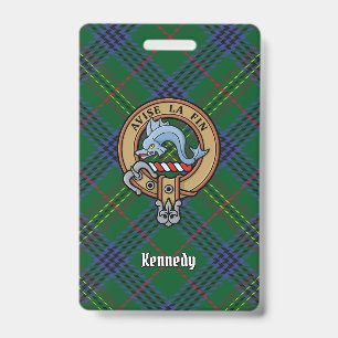 Clan Kennedy Crest over Tartan Badge