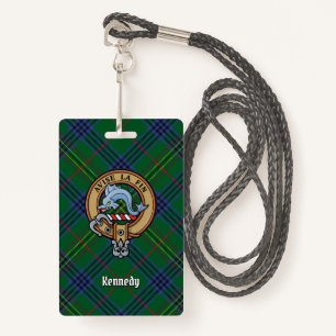 Clan Kennedy Crest over Tartan Badge