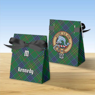 Clan Kennedy Crest over Tartan Favor Box