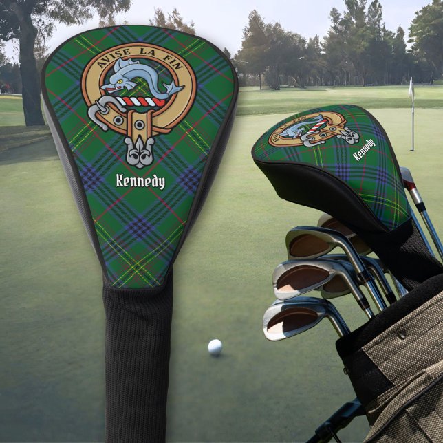Clan Kennedy Crest over Tartan Golf Head Cover (Creator Uploaded)