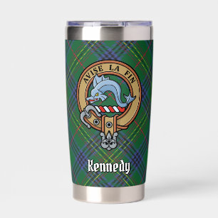 Clan Kennedy Crest over Tartan Insulated Tumbler