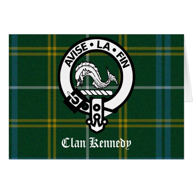 Clan Kennedy Crest Tartan (Front Horizontal)
