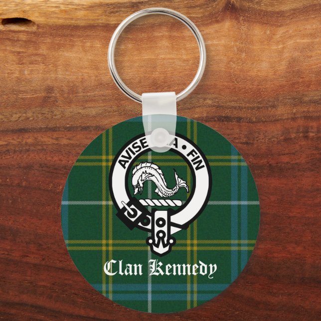 Clan Kennedy Crest Tartan Keychain (Front)