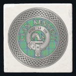 Clan Kennedy Crest & Tartan Knot Stone Coaster<br><div class="desc">Clan Kennedy Crest & Tartan Knot</div>