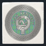 Clan Kennedy Crest & Tartan Knot Stone Coaster<br><div class="desc">Clan Kennedy Crest & Tartan Knot</div>