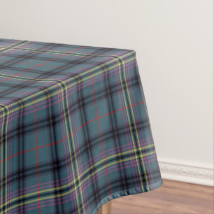 Clan Kennedy Teal Green and Black Ancient Tartan Tablecloth