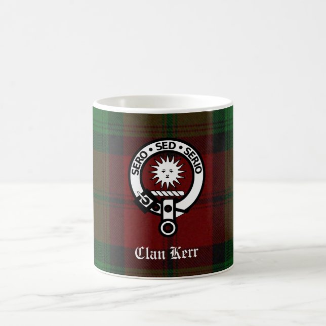 Clan Kerr Crest Badge Tartan Coffee Mug (Center)