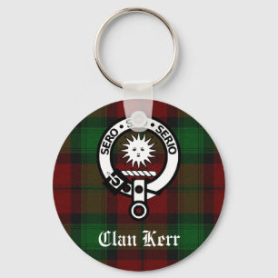 Clan Kerr Crest Badge Tartan Keychain
