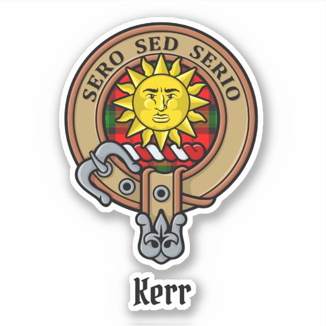 Clan Kerr Crest over Tartan (Front)