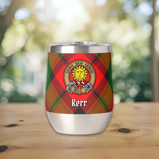 Clan Kerr Crest over Tartan (Creator Uploaded)