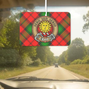 Clan Kerr Crest over Tartan Air Freshener