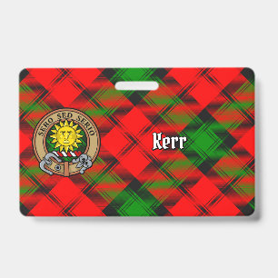 Clan Kerr Crest over Tartan Badge