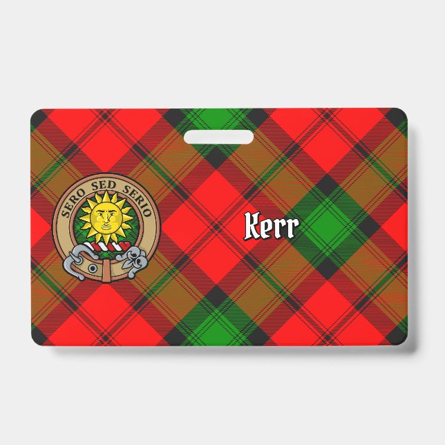 Clan Kerr Crest over Tartan Badge (Front)