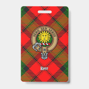 Clan Kerr Crest over Tartan Badge