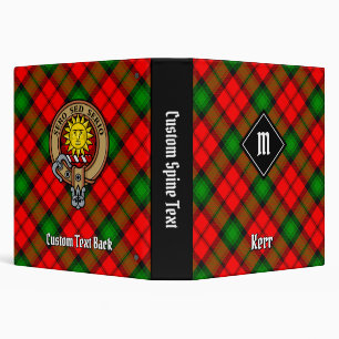 Clan Kerr Crest over Tartan Binder