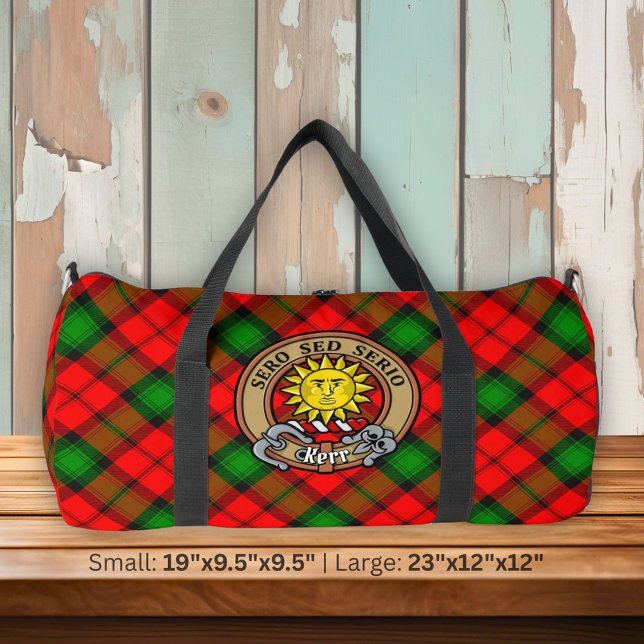 Clan Kerr Crest over Tartan Duffle Bag (Creator Uploaded)