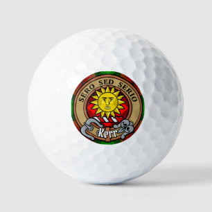 Clan Kerr Crest over Tartan Golf Balls