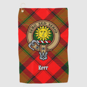 Clan Kerr Crest over Tartan Golf Towel
