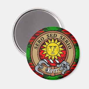 Clan Kerr Crest over Tartan Magnet