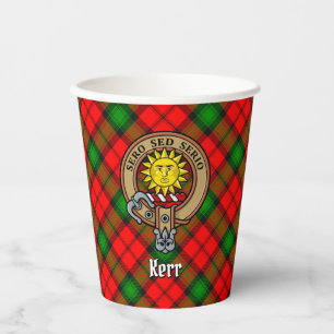 Clan Kerr Crest over Tartan Paper Cups