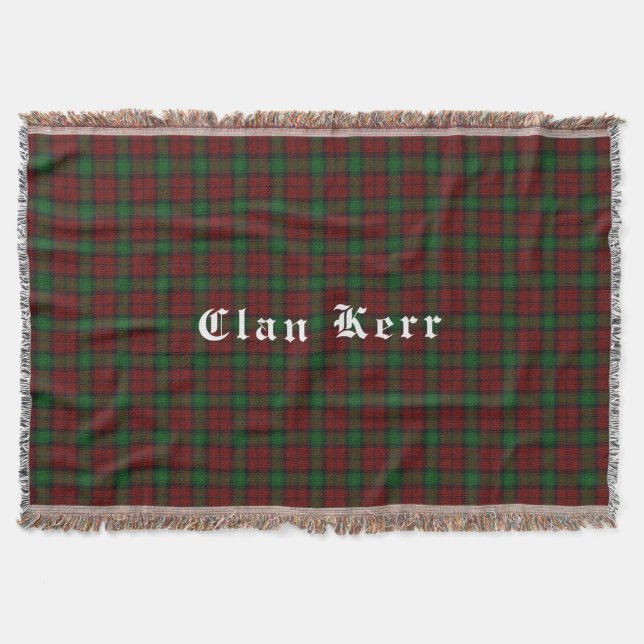 Clan Kerr Tartan Throw Blanket (Front)