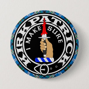 CLAN KIRKPATRICK CREST 3 INCH ROUND BUTTON