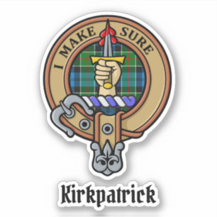 Clan Kirkpatrick Crest over Tartan