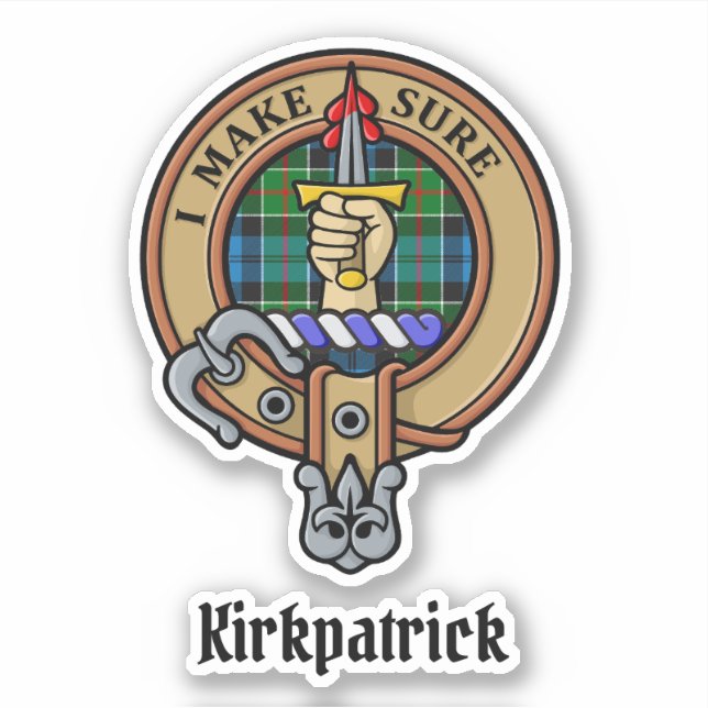 Clan Kirkpatrick Crest over Tartan (Front)