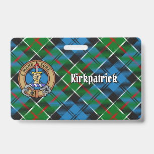 Clan Kirkpatrick Crest over Tartan Badge
