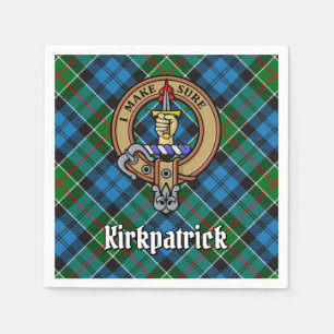 Clan Kirkpatrick Crest over Tartan Napkin