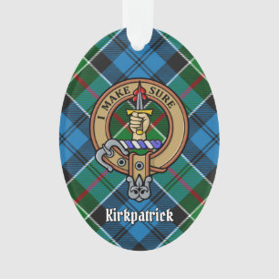 Clan Kirkpatrick Crest over Tartan Ornament