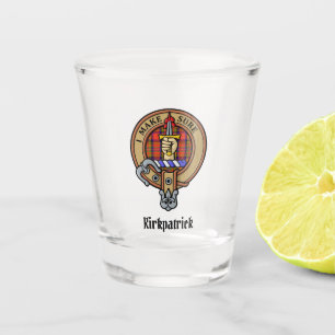 Clan Kirkpatrick Crest over Tartan Shot Glass