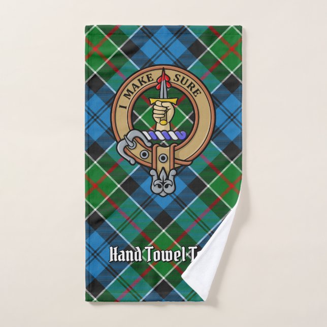 Clan Kirkpatrick Crest sur Tartan (Serviette à main)