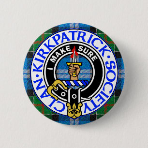 Clan Kirkpatrick Society tartan badge 2 Inch Round Button