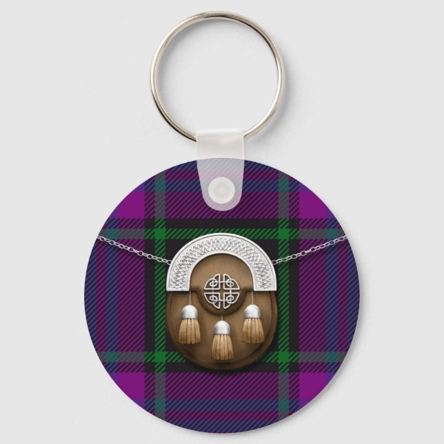 Clan Laird Tartan And Sporran Keychain (Front)