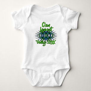 Clan Lamont Tartan Burst Vintage Birthyear Baby Bodysuit