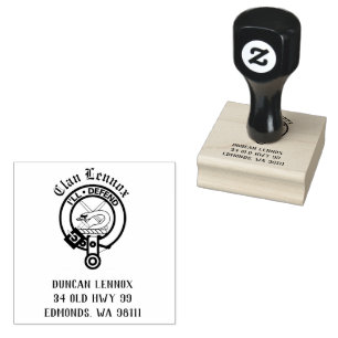 Clan Lennox Crest Badge Customizable  Rubber Stamp
