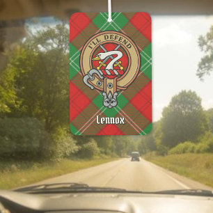 Clan Lennox Crest over Tartan Air Freshener